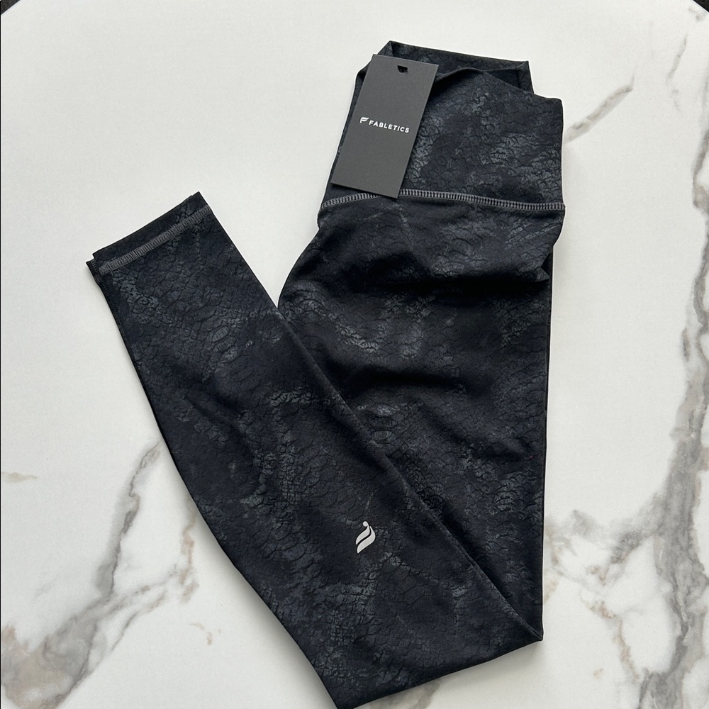 Fabletics Black Patterned Leggings